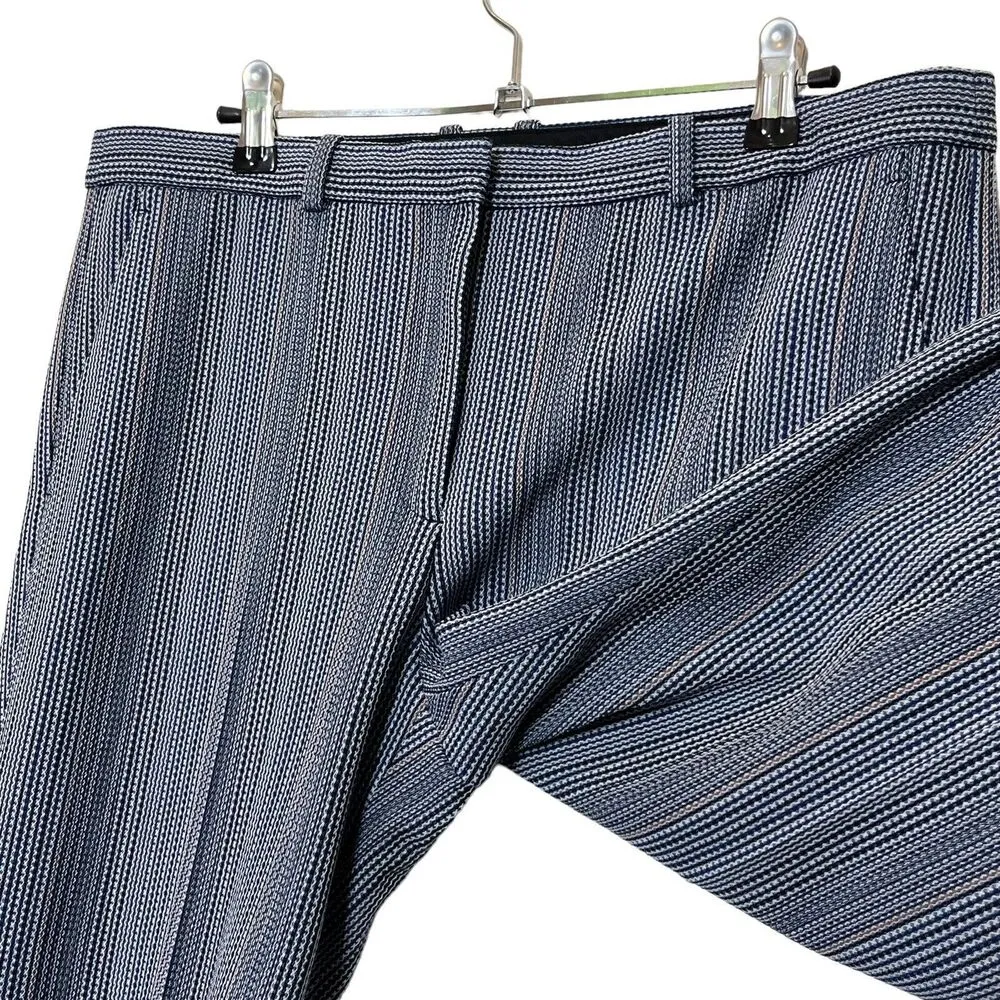 Theory  Demitria Wool-Blend Flared Pants Eldora Striped Trousers Womens Size 10 - Image 5