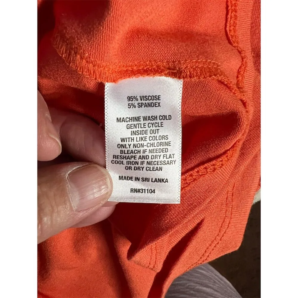 Wonderly Women's XL Orange Button-Up Tunic Top Long Sleeve Casual - Image 5