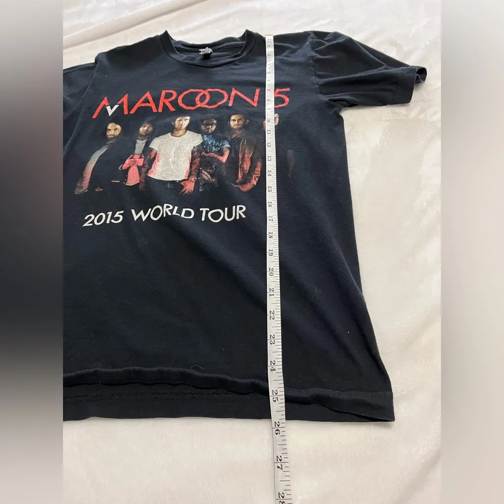 MAROON 5 2015 World Tour Official Band Tee Concert Merch Unisex Sz S EUC - Image 5