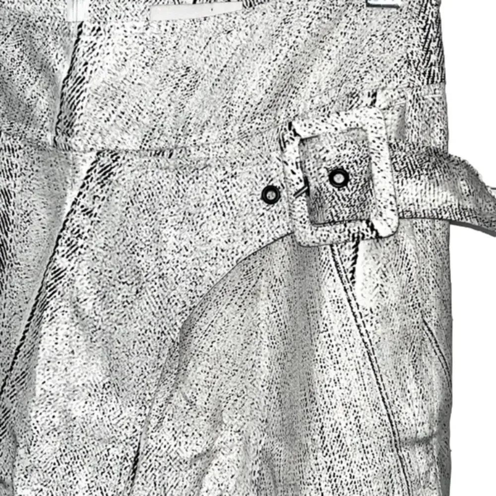 Rare 100% silk skirt snake print skirt Colovos lined faux wrap skirt pockets 2 White - Image 3