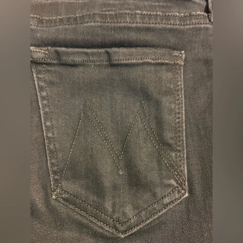 MOTHER Black Ankle Looker Ankle Fray Blackbird Jeans designer quality premium Size 26 - Image 7