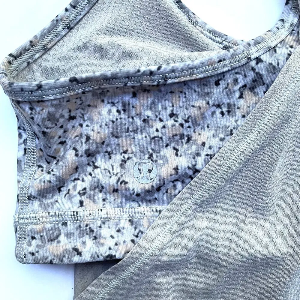 No Limits Tank Top with Built In Bra Gray Floral Print Size 4 - Image 8