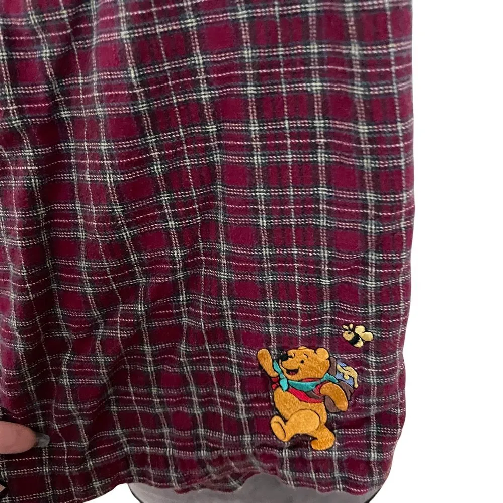 Disney Winnie the Pooh Plaid Flannel Sleep Shorts  Cotton Pajama Bottoms Large - Image 3