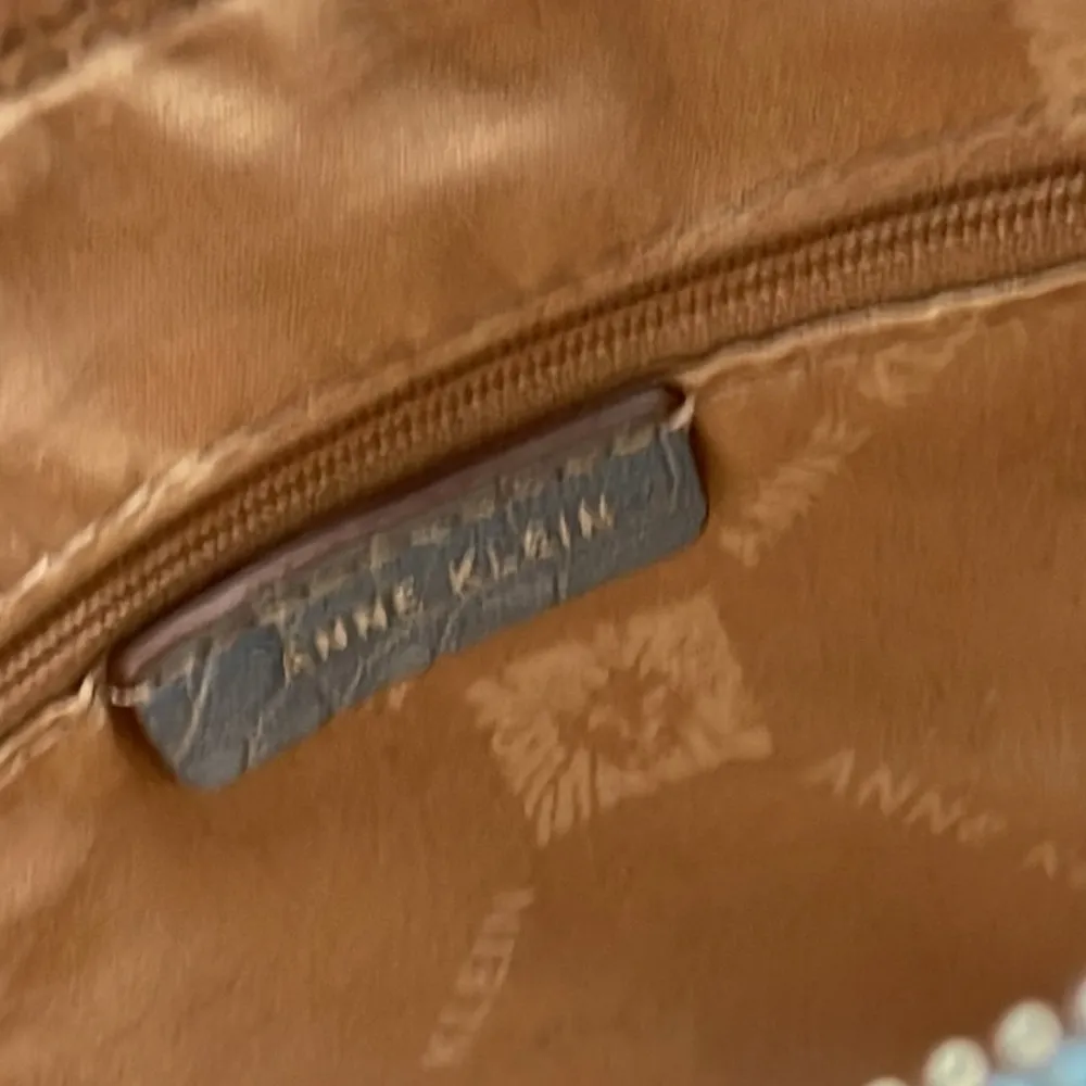 Anne Klein Blue Crocodile-Embossed Tote Bag - Image 12