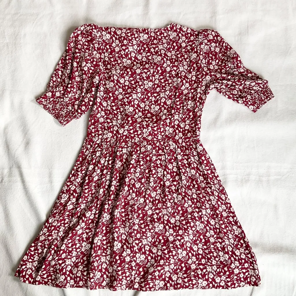 NWT Reformation Laylin mini dress red pink FLOWER GIRL SZ4 bust 32in - Image 5