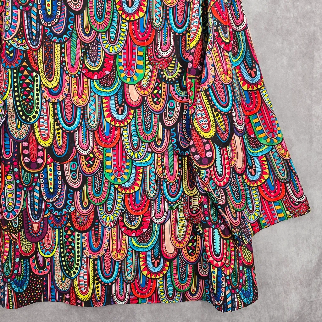 Geometric Pattern Multicolor Long Sleeve‎ Top Plus 6XL - Image 3