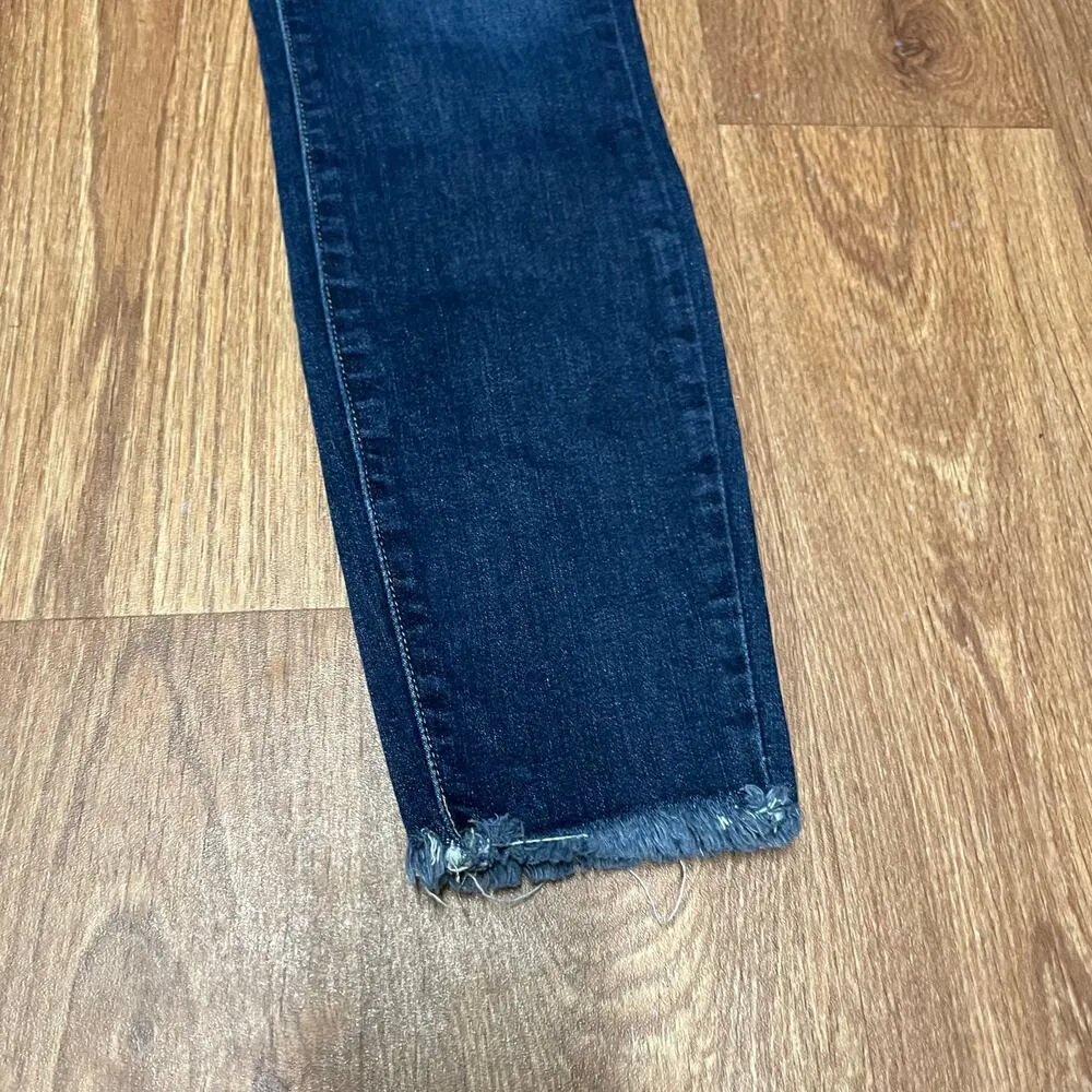 Paige Hoxton Ankle Raw Hem Skinny Jeans Mid Rise Womens 25 Medium Wash Tarin - Image 4