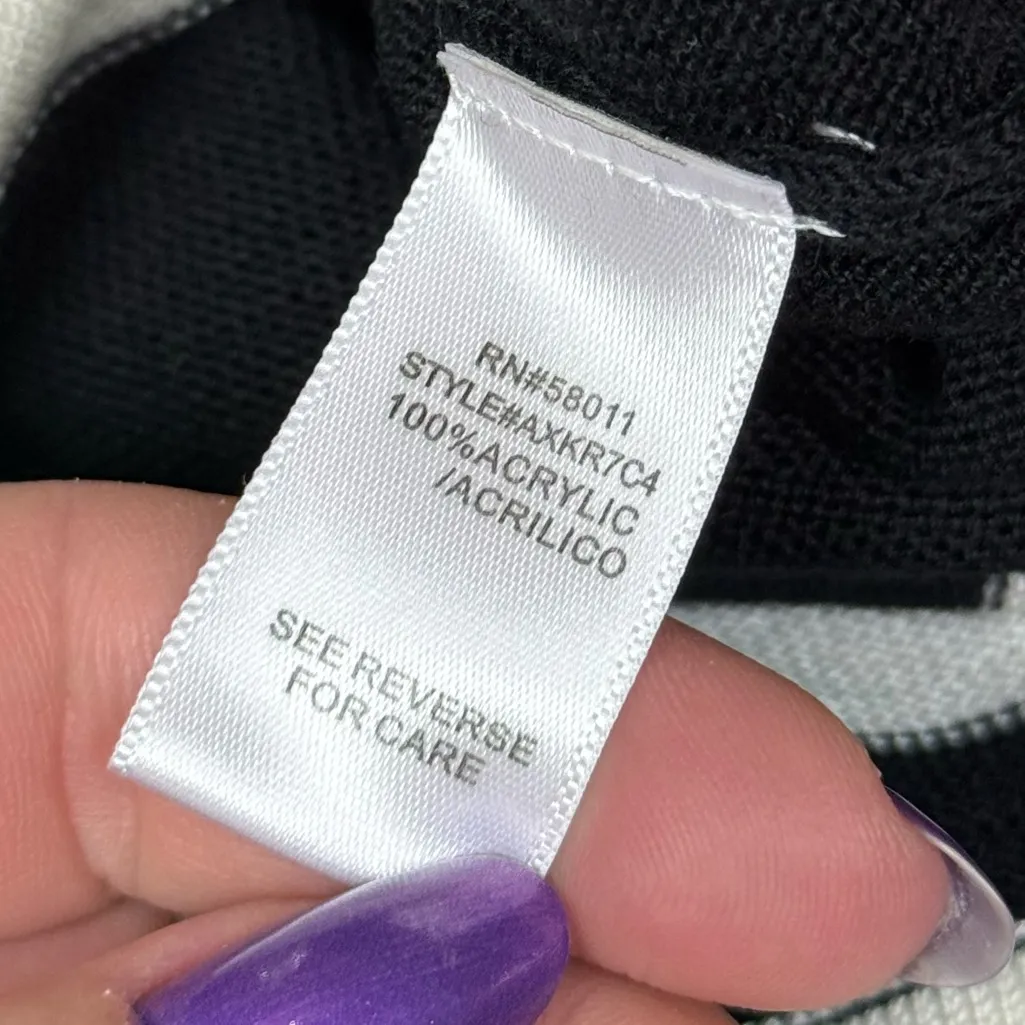 Sangria Black White Geometric Knit Dress Size Large Monochrome Knit Dress EUC - Image 10