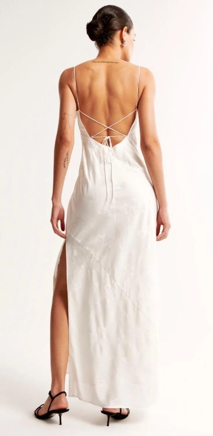 Julia Slip Satin Jacquard Dress - Image 3