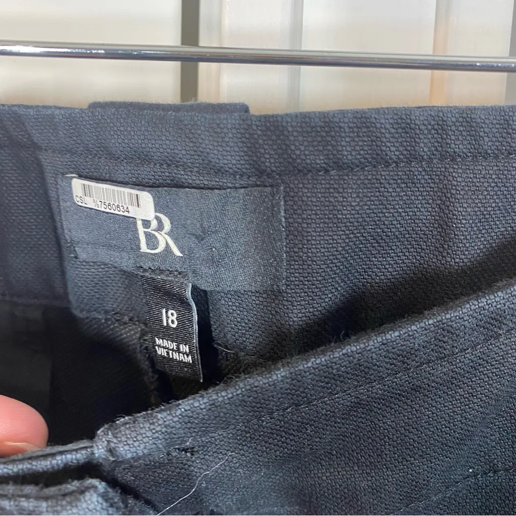 BR Banana Republic‎ Black High-Rise Belted Culottes size 18 2024 cotton modal - Image 2