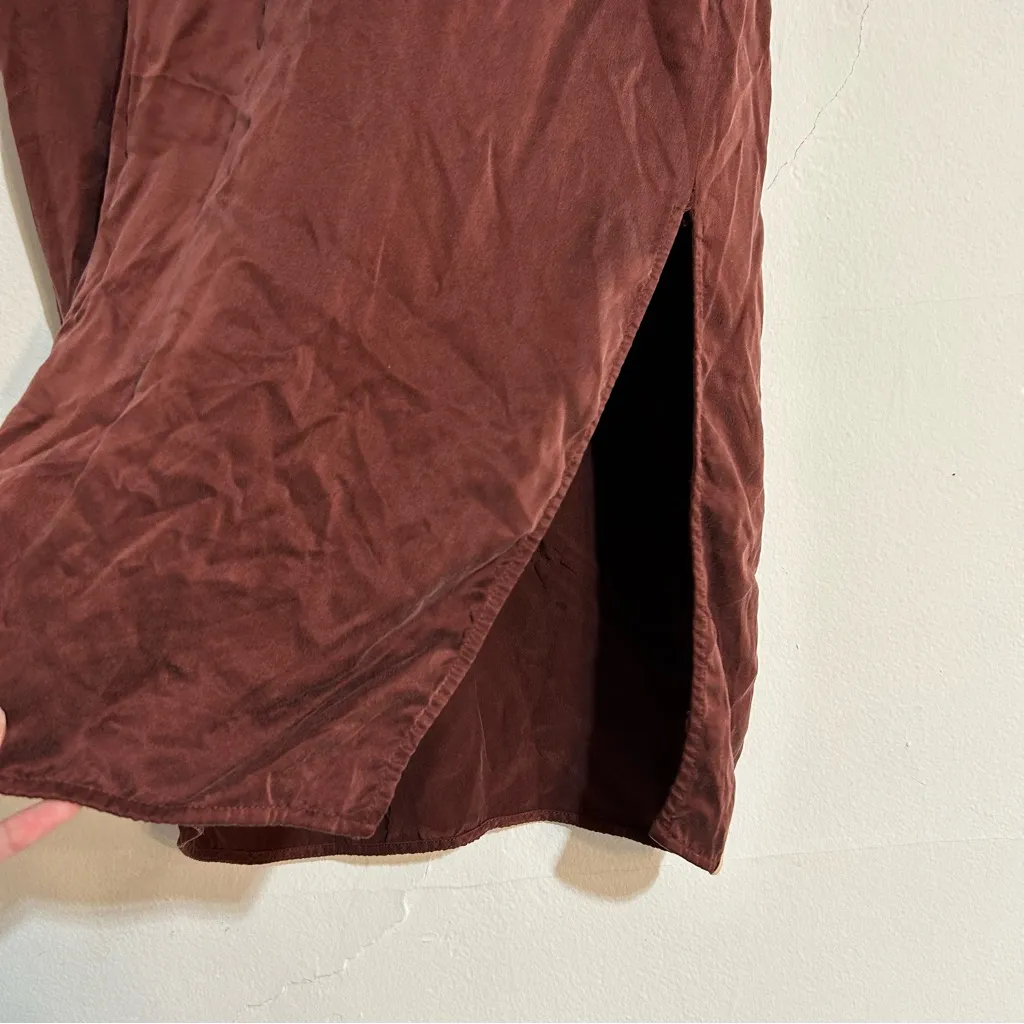 Lunya Washable Silk Slip Dress in Port Maroon Size Large Red - Image 3