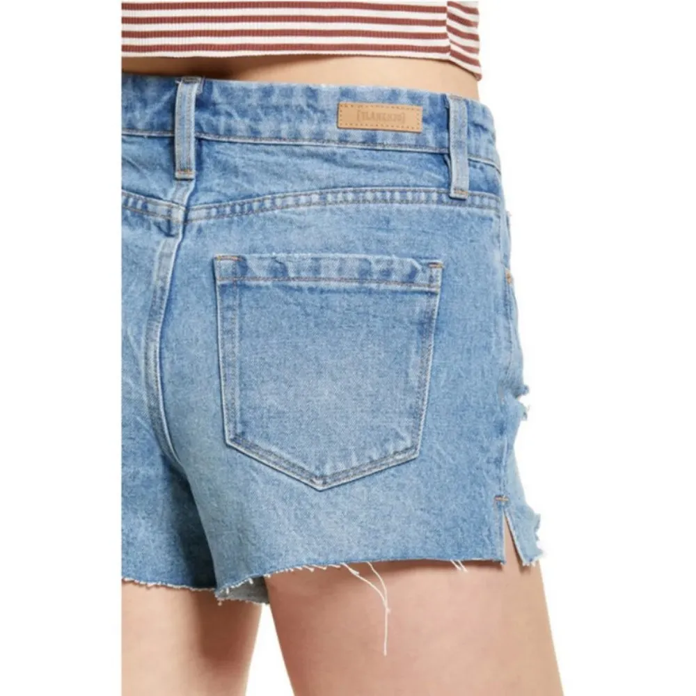 💕BLANKNYC💕 The Barrow High Waist Cutoff Denim Shorts Fare Warning Blue 27 NWT - Image 6
