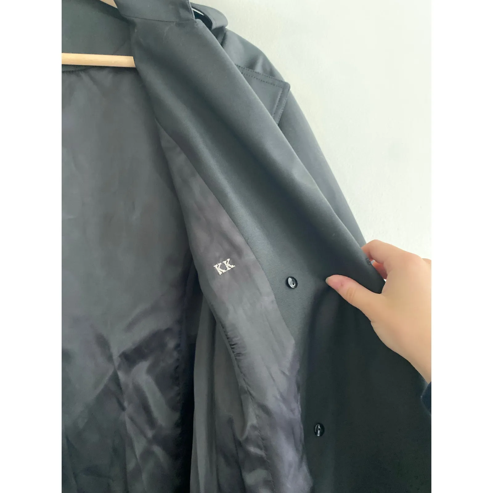 KNOT STANDARD Loro Piana System Black Trench Coat - Image 8