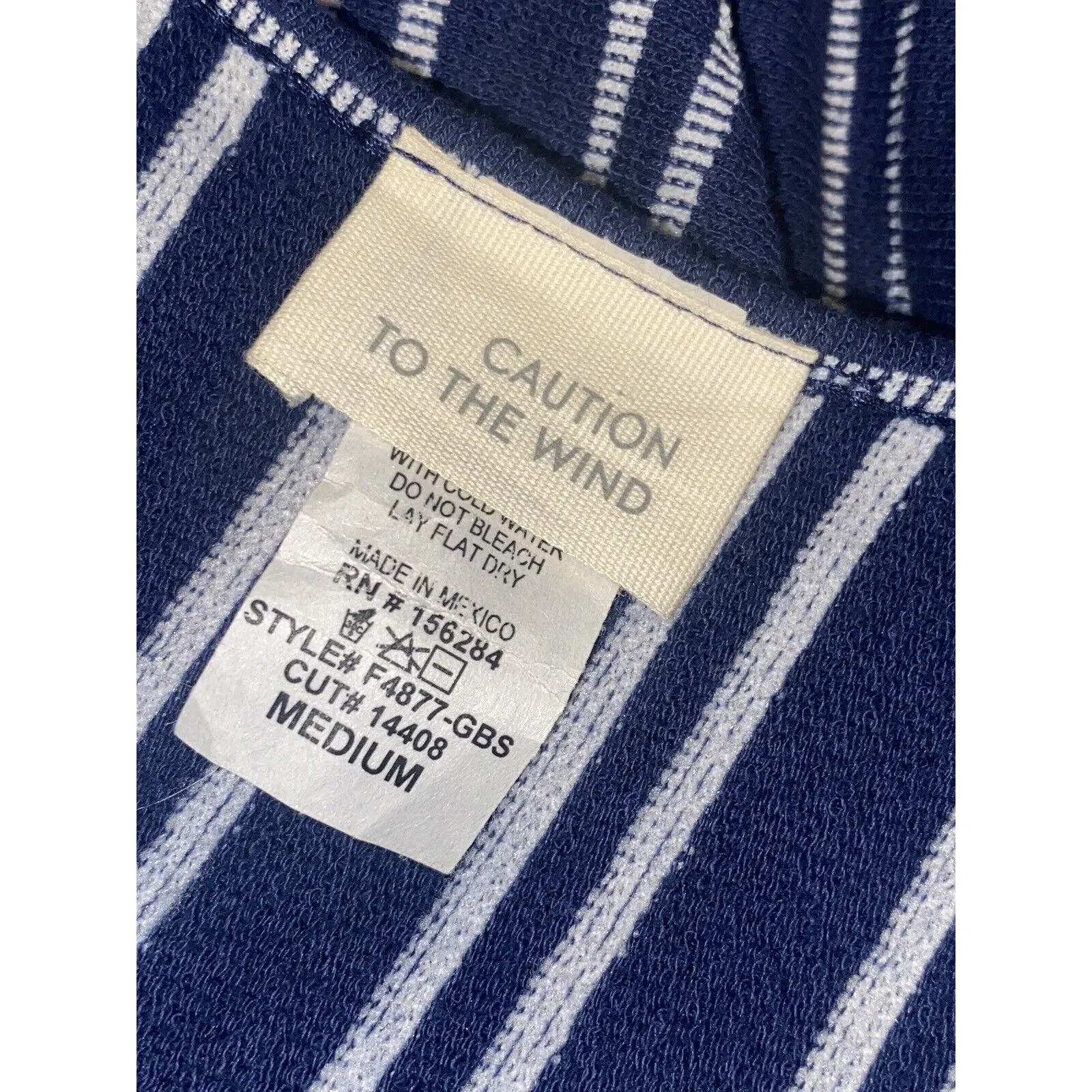 Caution To The Wind Striped Faux Wrap Tie-Back Jumpsuit Sz M Light Weight - Image 14