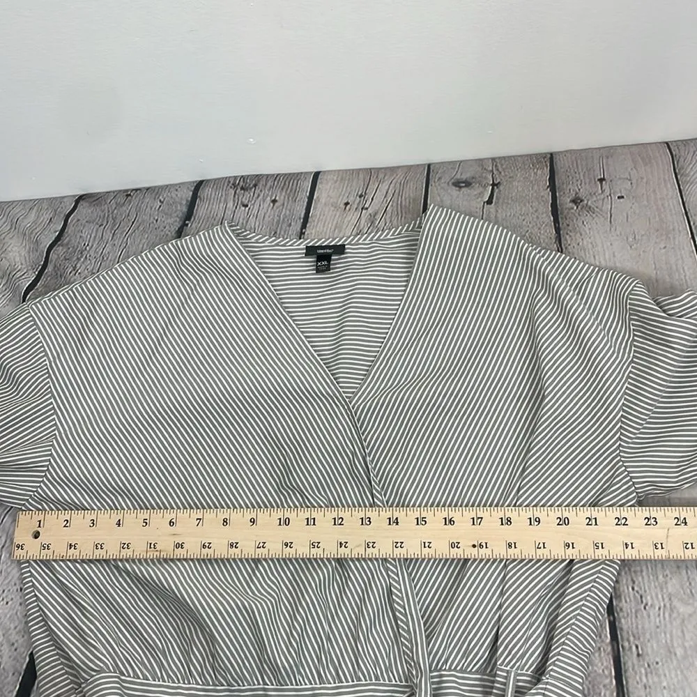 MOSSIMO Striped Wrap Top Gray & White Long sleeve size XXL - Image 11