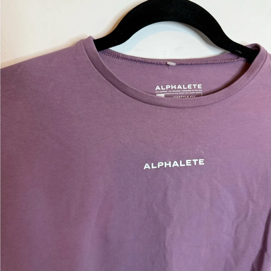 Alphalete Dusty Purple Long Sleeve Cropped Tee - Image 3