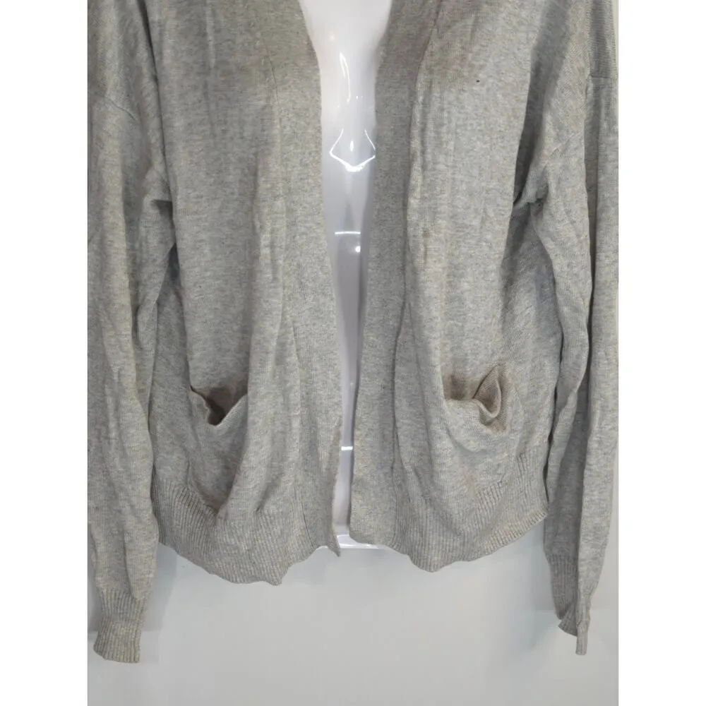 J. Crew Womens Gray Lyocell‎ Cotton Blend Open Cardigan Sweater Lagenlook Size M - Image 4