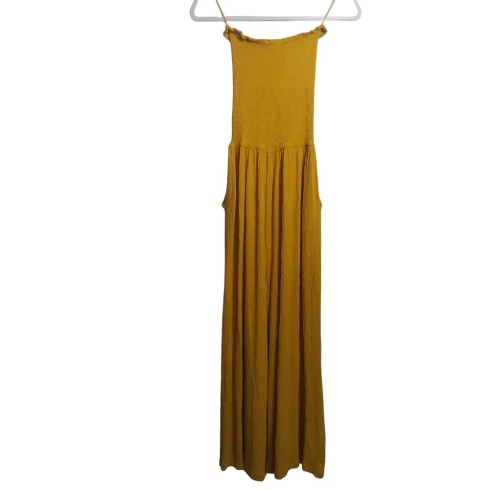 Love Tree Women Yellow Jumpsuit Wide Leg Sleeveless Size M - Image 2