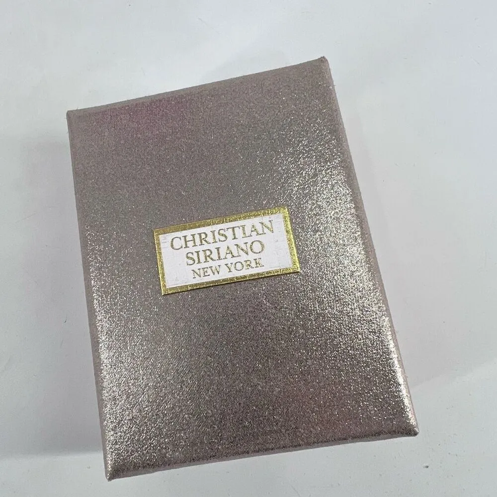 NWT Christian Siriano Rhinestone Glass Gold Tone Earrings Wedding Prom Statement - Image 4