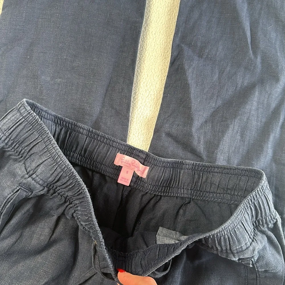 Lilly Pulitzer  Navy Linen Pants - Image 4