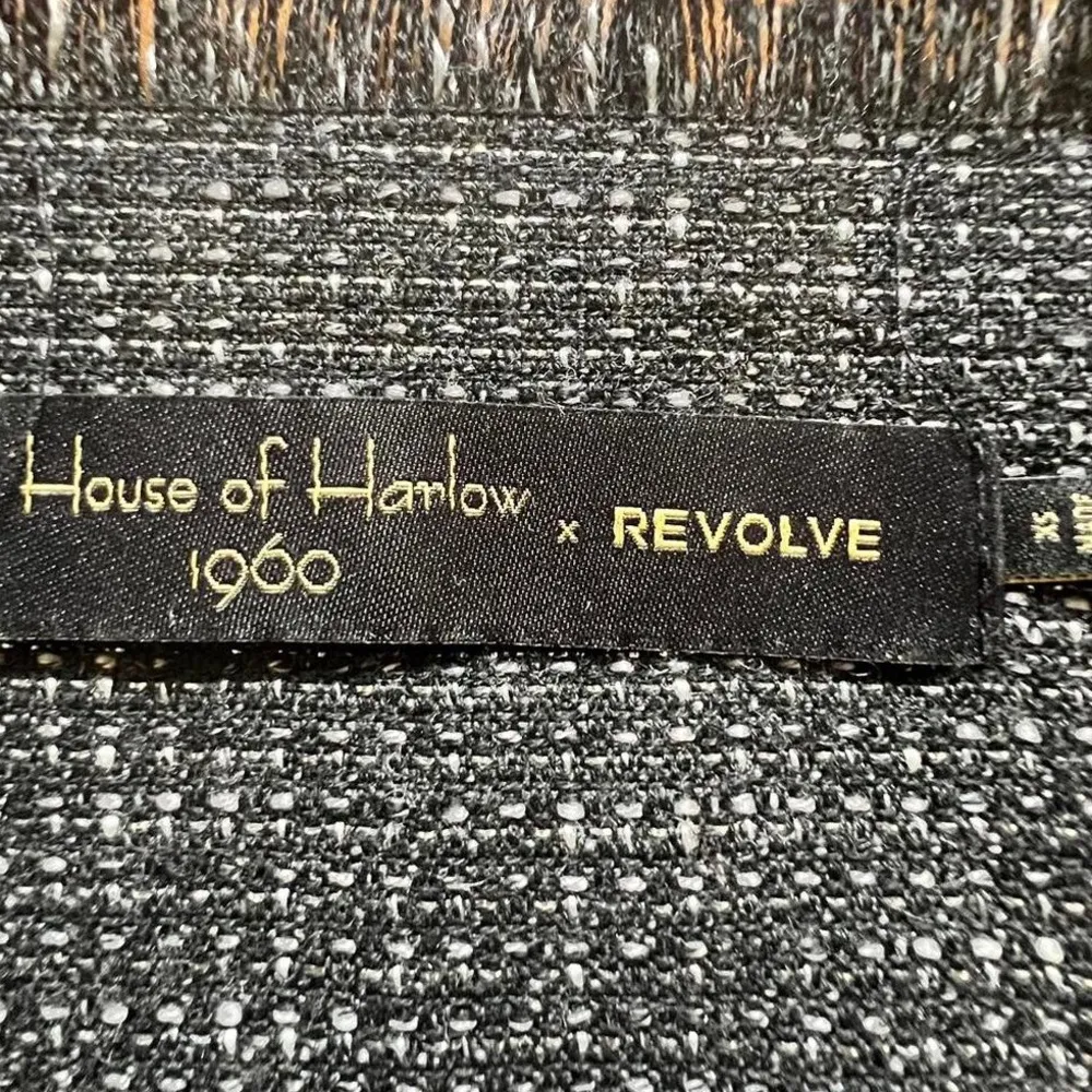 House of Harlow x Revolve Grey Metallic Distressed Frayed Mini Dress Size XS Gray - Image 5