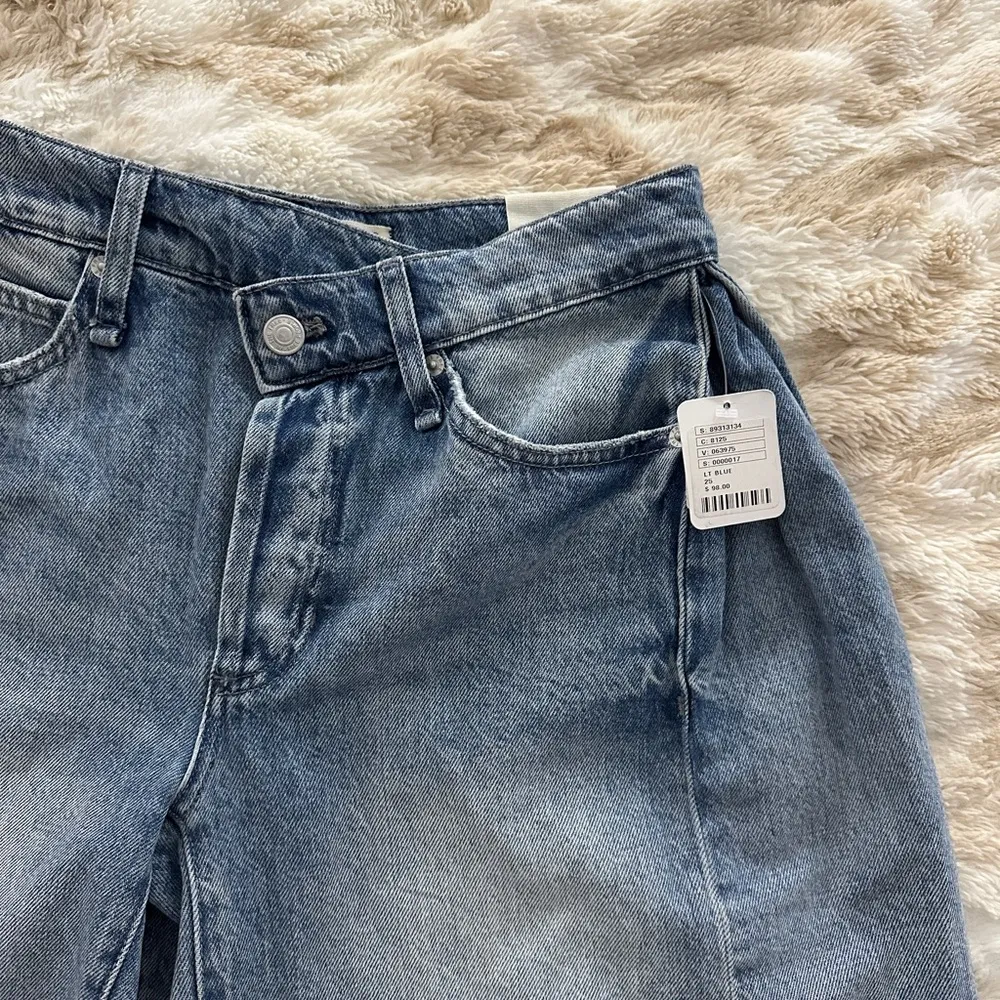 NWT Free People Boomerang Overlap High Waist Denim Cutoff Long Shorts - Image 7