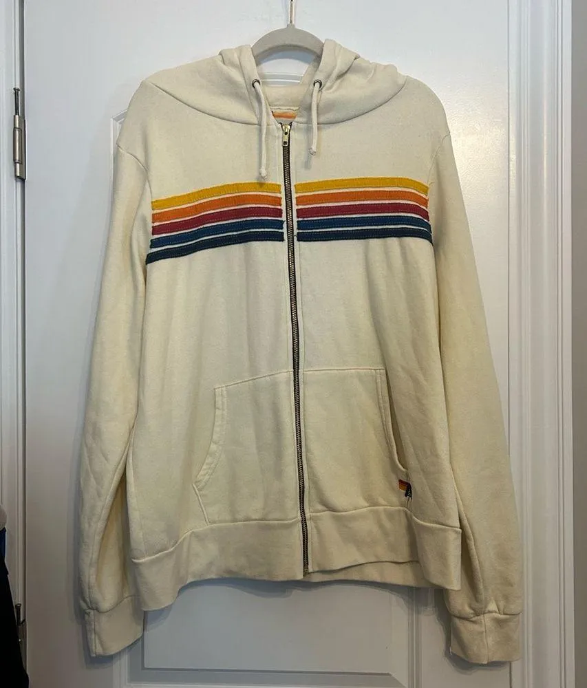 Aviator Nation 5 Stripe Zip Up Hoodie - Image 4