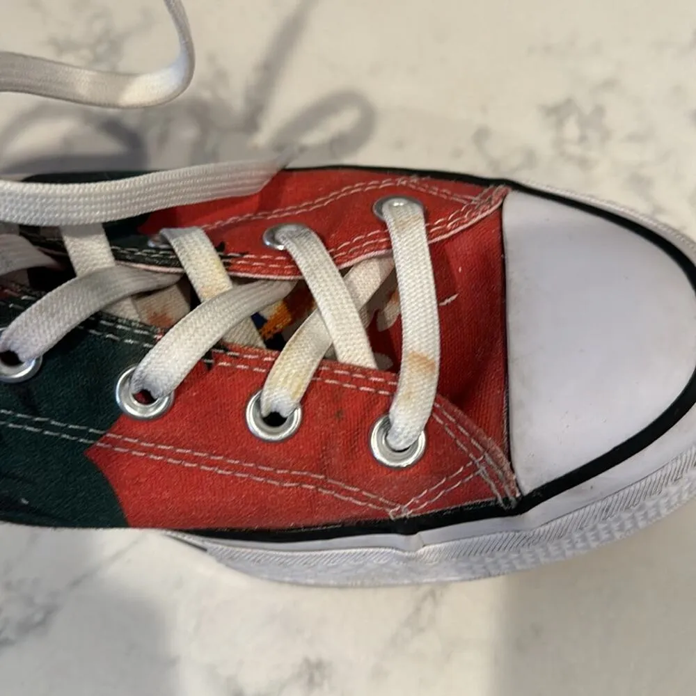 Converse CTAS LIFT HI STRAWBERRY JAM WHITE BLACK platform tropical  print size 8 - Image 16