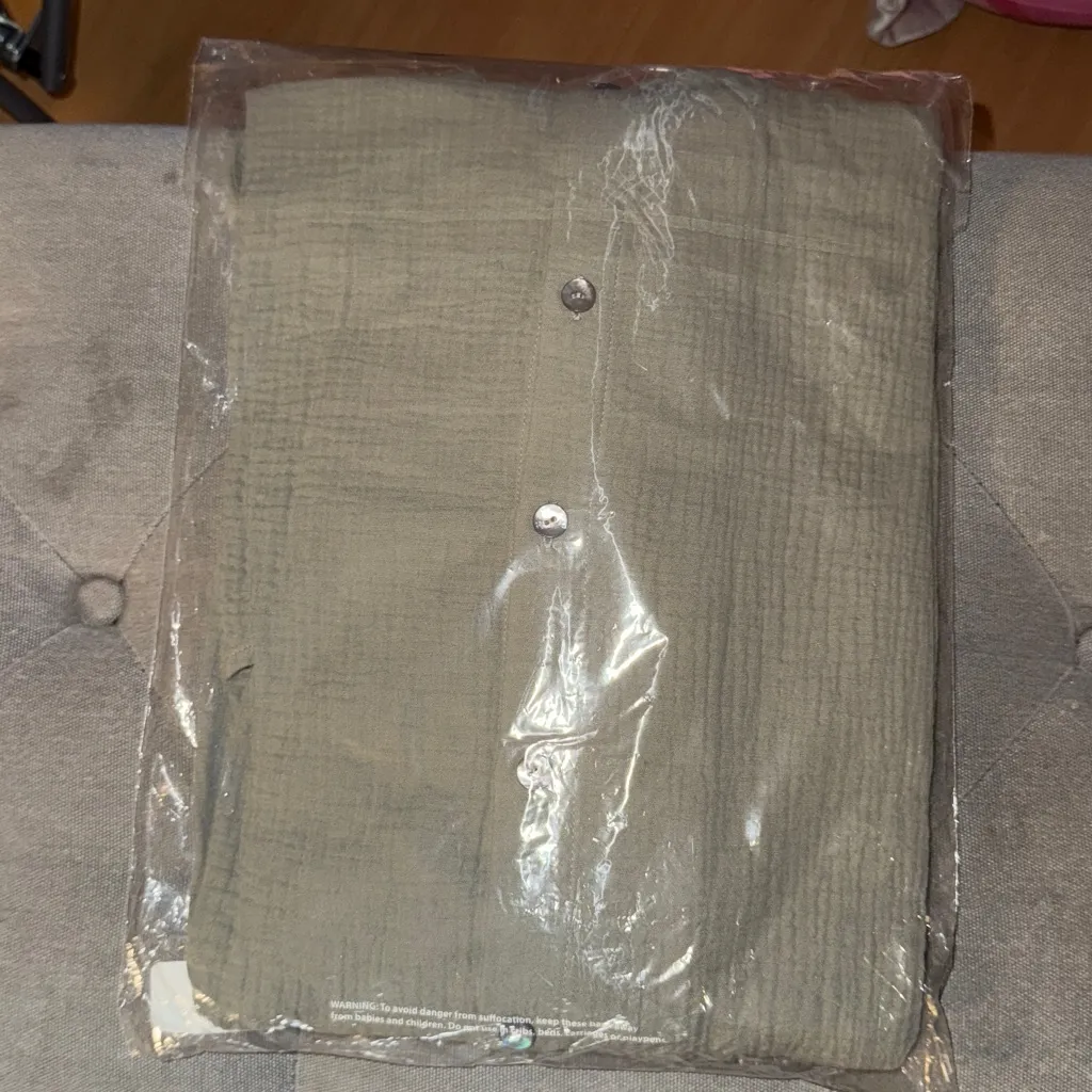 Soft surroundings Big Sur gauze cotton dress in olive green - Image 8