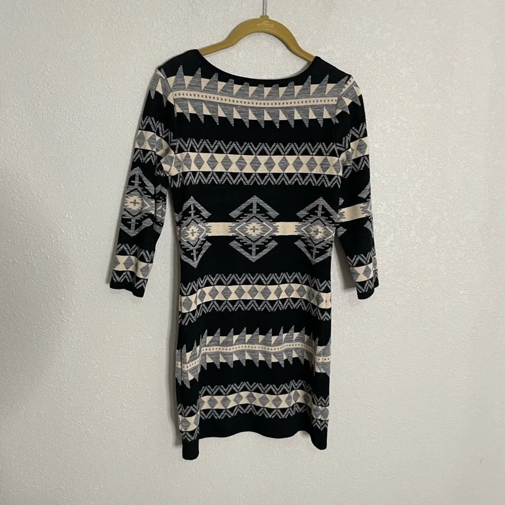 Denim & Supply Ralph Lauren Black Southwestern Knit Dress Small - Image 2