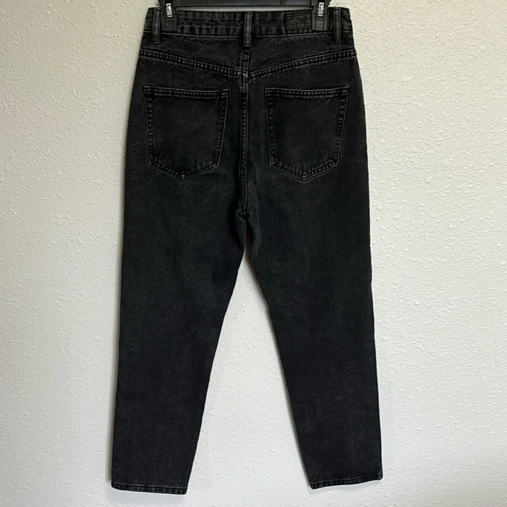 Cotton On Off Black Denim Mom Jeans Size 6 - Image 3