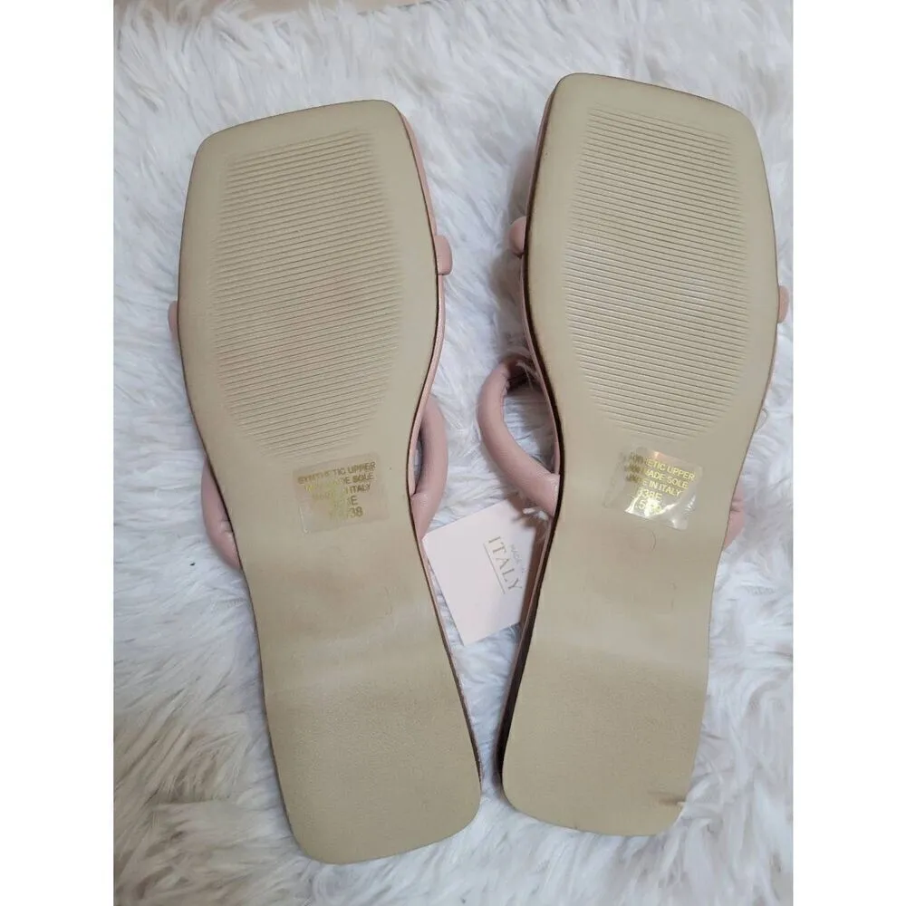 Mila Paoli Made in Italy Square Toe Blush Sandals Size 7.5 / 38 New Pink - Image 4