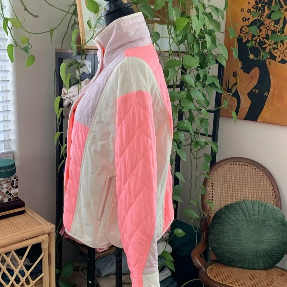 Free People Movement Landscape View Hot Pinky Orange & Cream Ski Jacket Size XS - Image 2