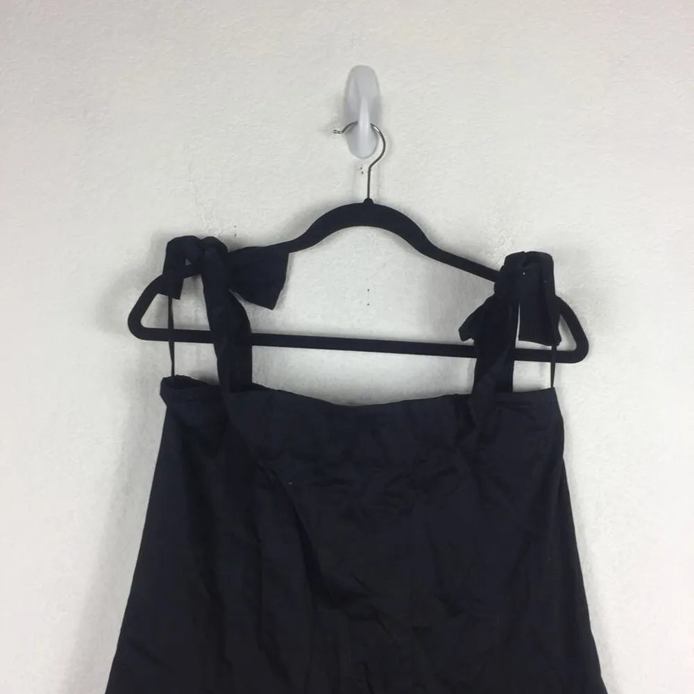 Zac Posen Isla Black Poplin Cotton Off Shoulder Scalloped Hem Mini Dress Size 8 - Image 4