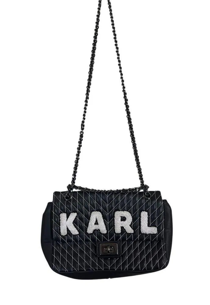 Karl Lagerfeld Agyness Shoulder Bag LH9HB283 Quilted Patches - Image 4