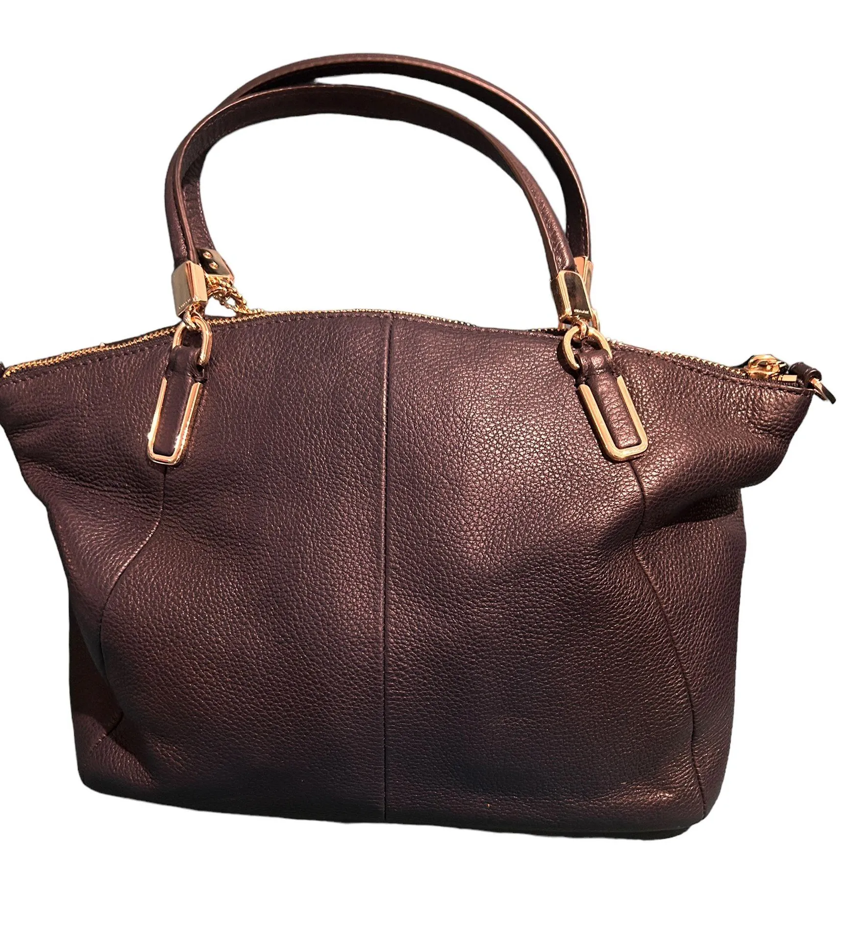 Mini Kelsey Oxblood Pebbled Leather Satchel  Midnight - Image 6