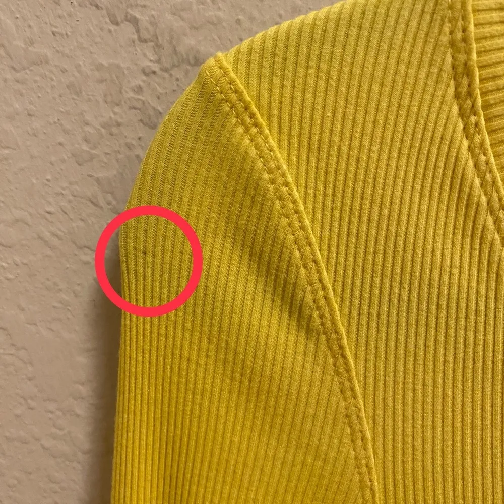 Anthropologie Postcard Yellow Ribbed Long Sleeve Tee Size XS - Image 6