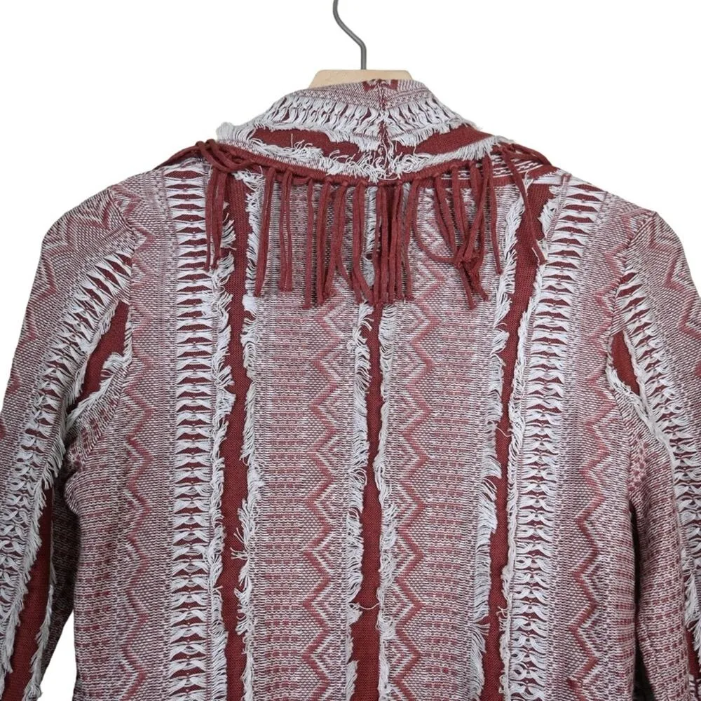 ZOZO Womens S Aztec Western Fringe Open Front Cardigan - Image 4