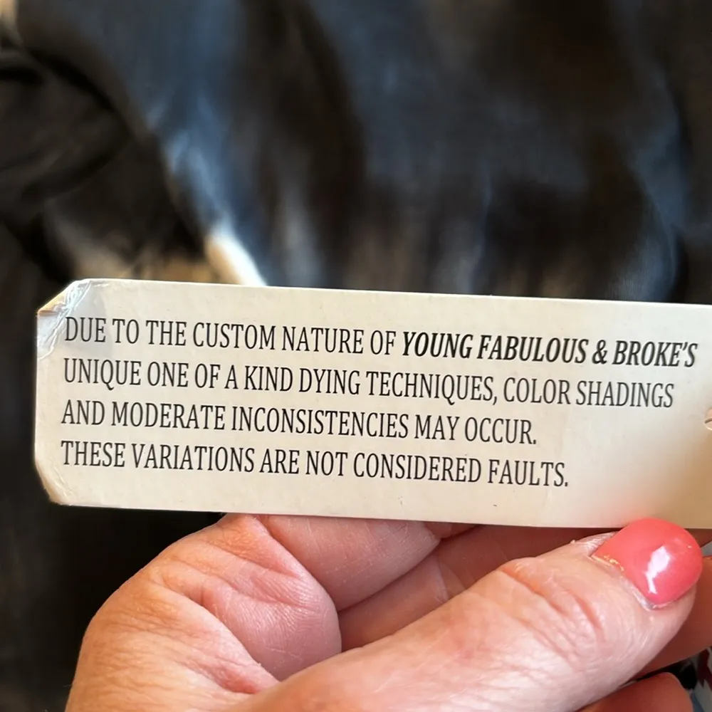 Young Fabulous & Broke **NEW** Women's Blouse, Black/White Tie Dye Size Medium - Image 8