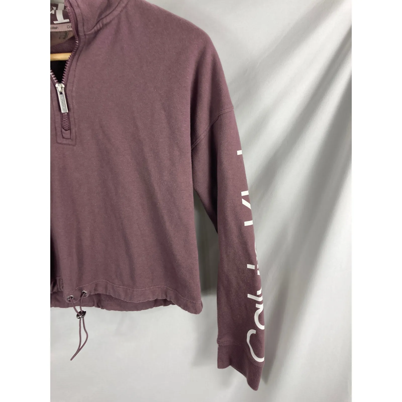 Calvin Klein Performance Crop 1/4 Zip Sweatshirt Purple Size small - Image 3