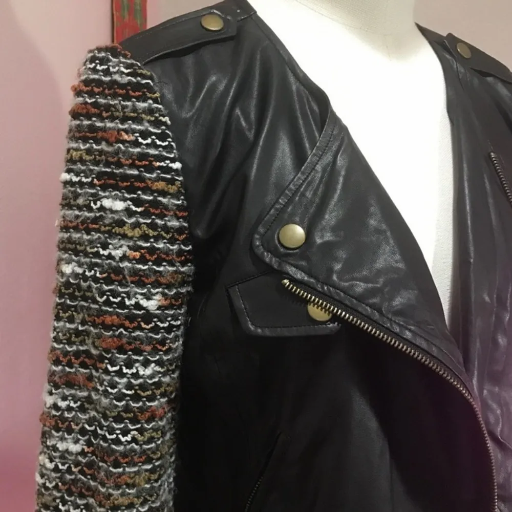 MISS ME FAUX LEATHER BLACK JACKET - Image 7