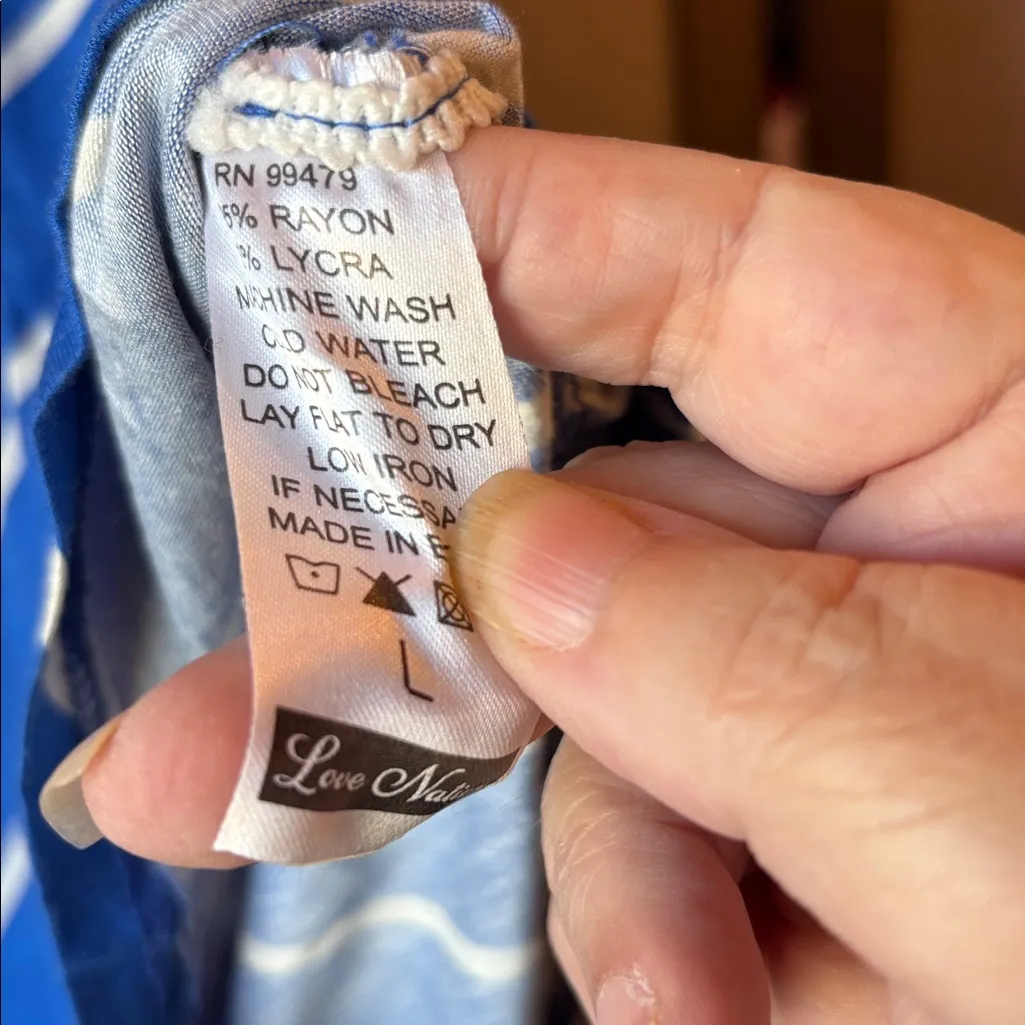 Love Nation Royal Blue Diagonal Stripe Top large - Image 3