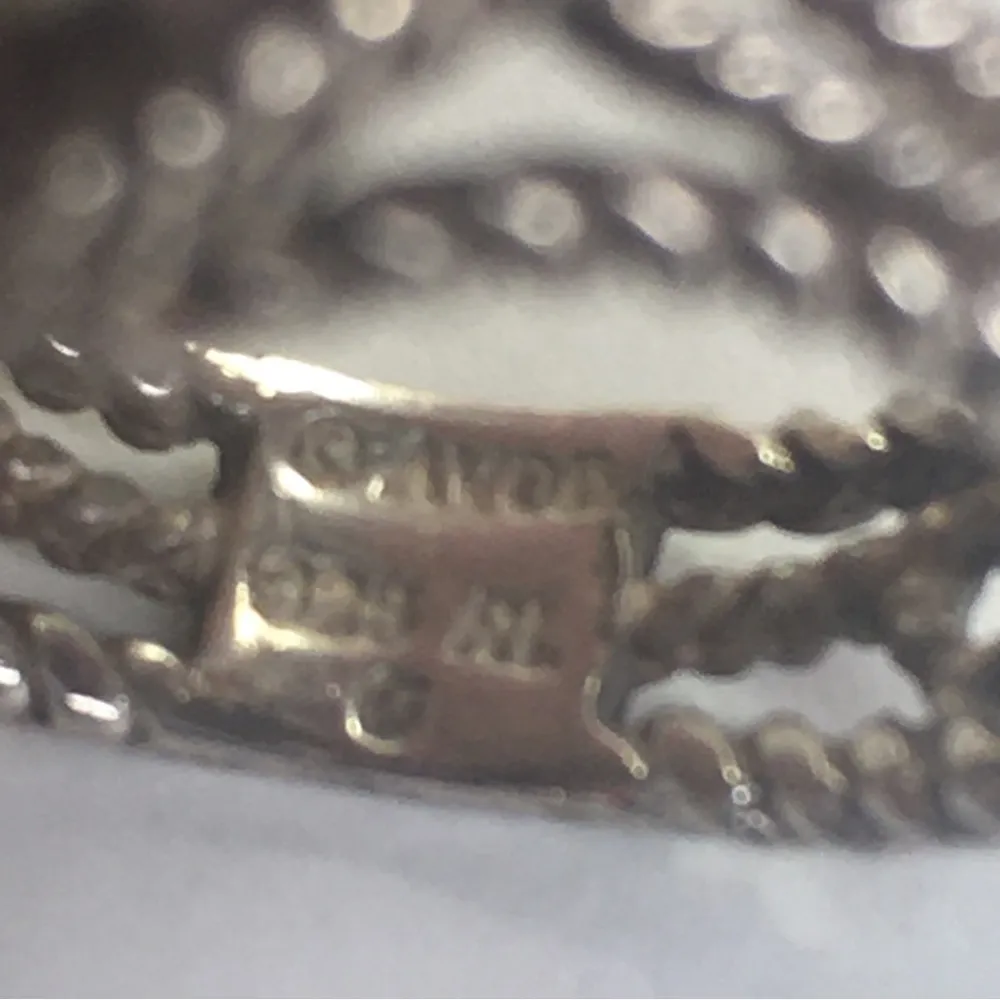 Sterling Silver Vintage Avon Filigree Marquis Blue Topaz Ring Size 6.5 - Image 5