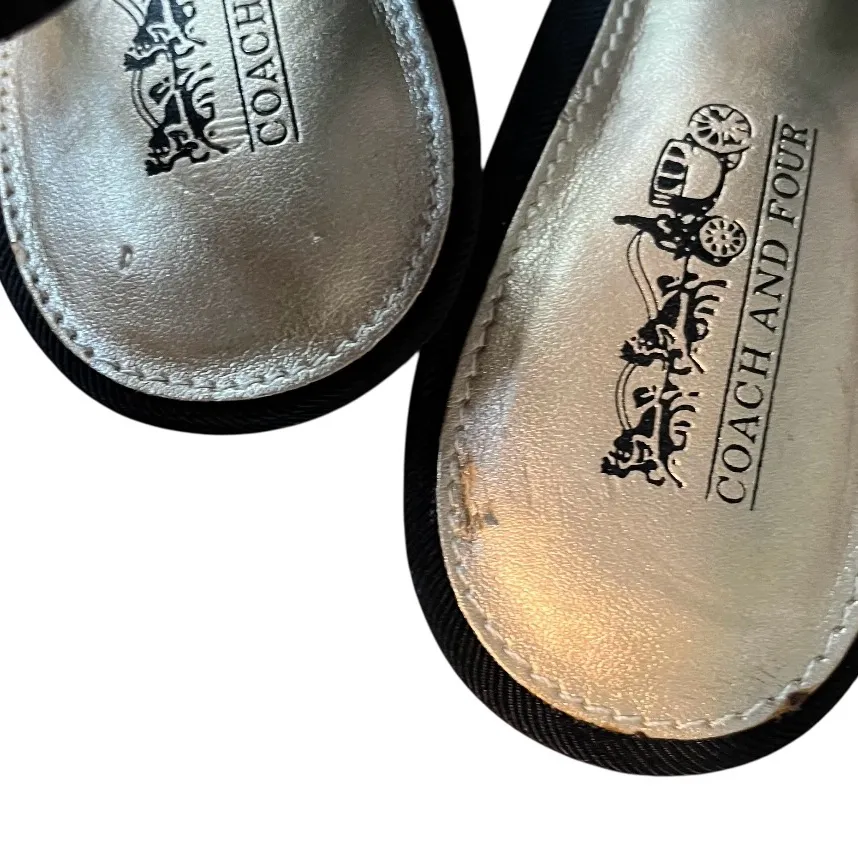 Coach and Four Black Sling Back Peep Toe Kitten Heels Size 7.5 - Image 8