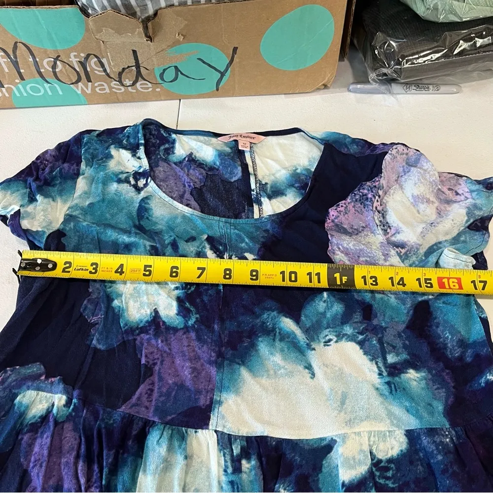 Juicy Couture Purple Blue Tie Dye Peplum Top - Image 4