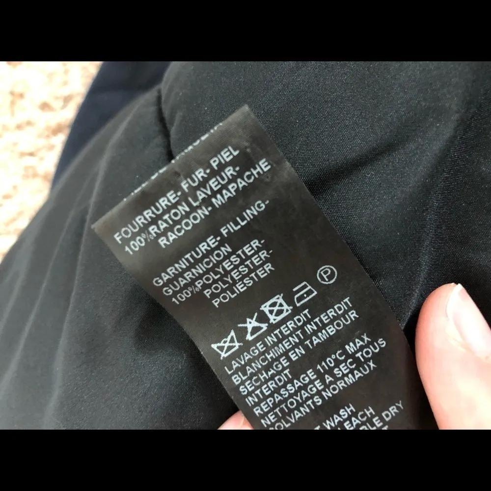 THE KOOPLES Raccoon Leather Navy Blue Parka XS - Image 3