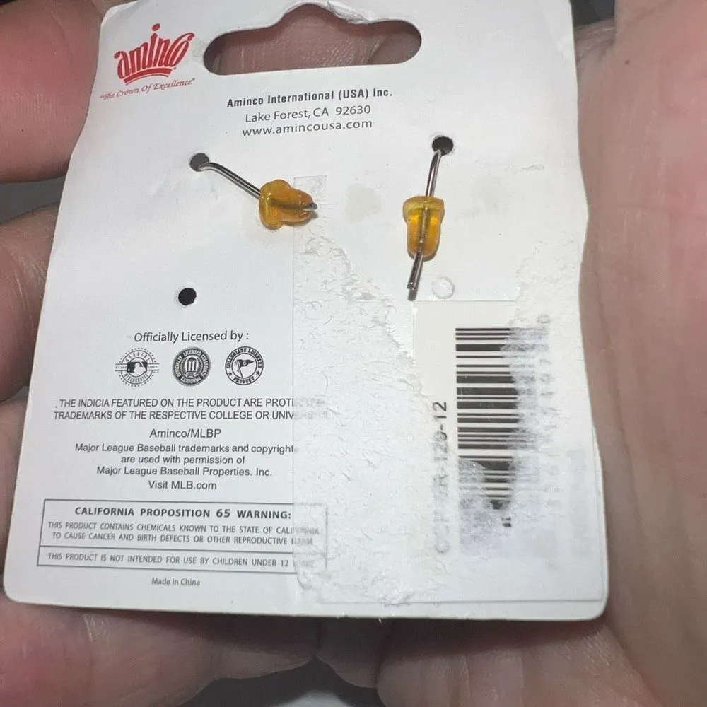 Aminco Auburn Tigers State Design Dangle Earrings Silver - Image 5