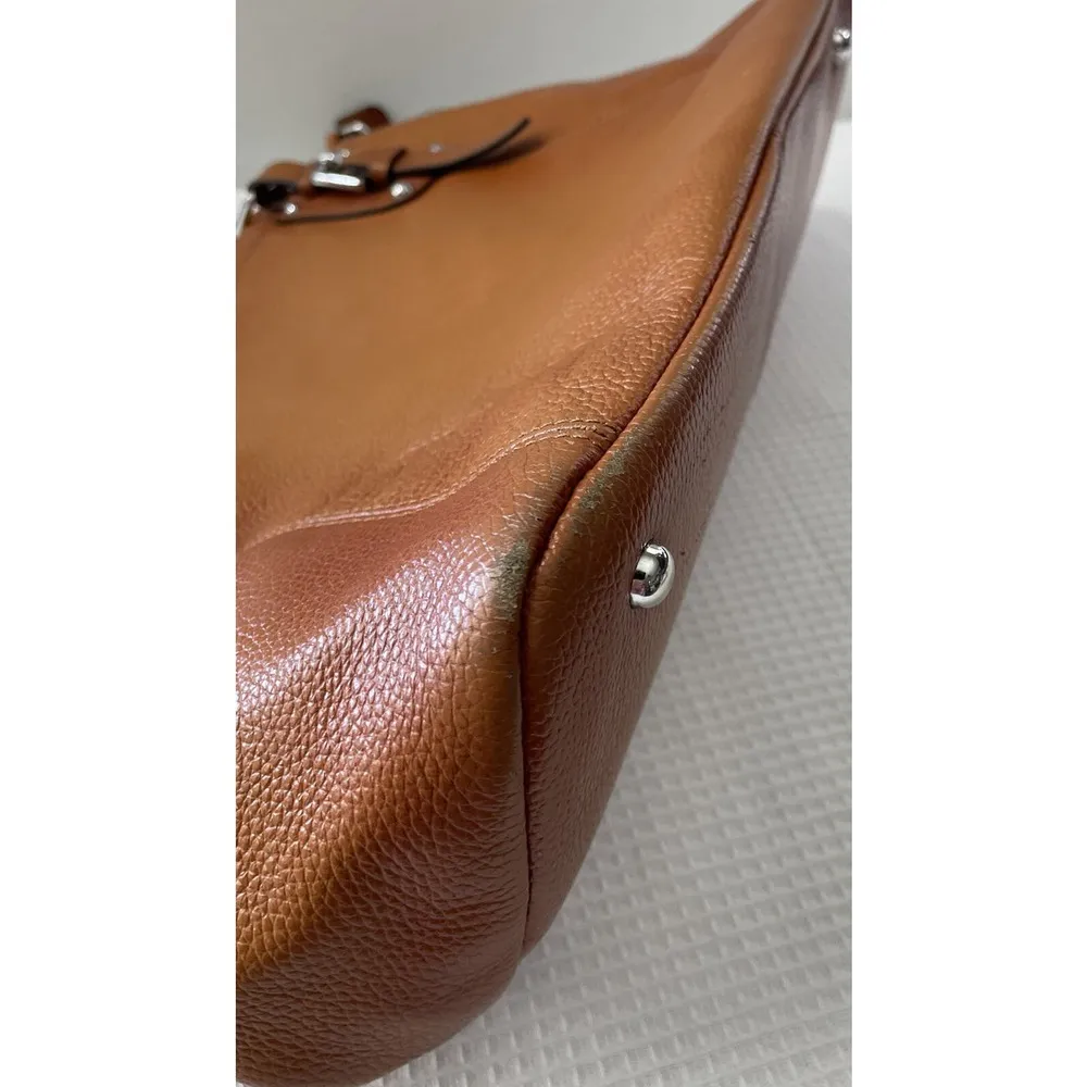 Heshe Women’s Genuine Cognac Cowhide Leather Large Purse READ - Image 10