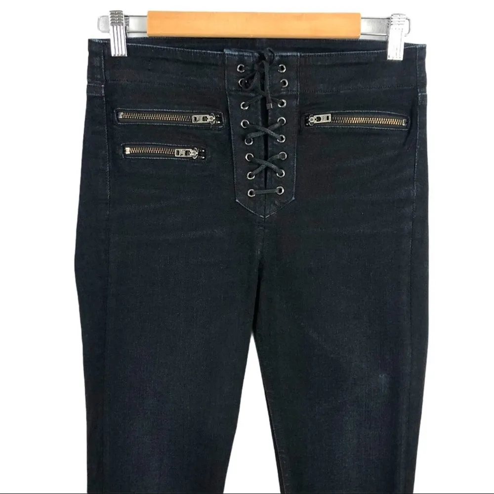 VERONICA BEARD Lita 10" Moto Skinny Black Jeans size 26 - Image 9