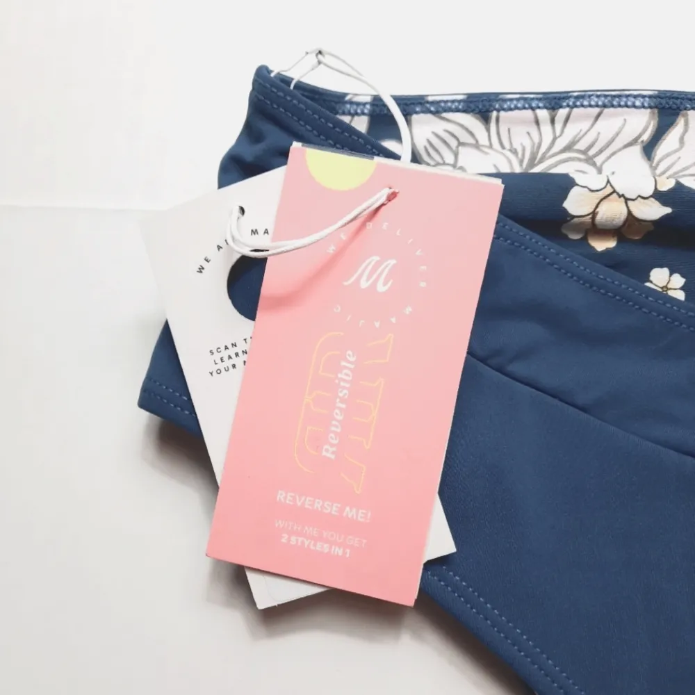 Maaji Swim Bottoms Women's Size 3XL Blue Reversible Swimwear Briefs - Image 6